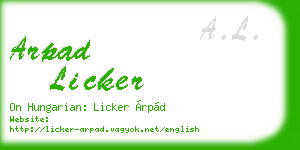 arpad licker business card
